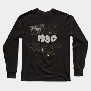 1980 on retro music, grunge radio Long Sleeve T-Shirt